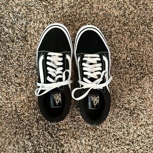 Vans - black & white - size 8 - worn once